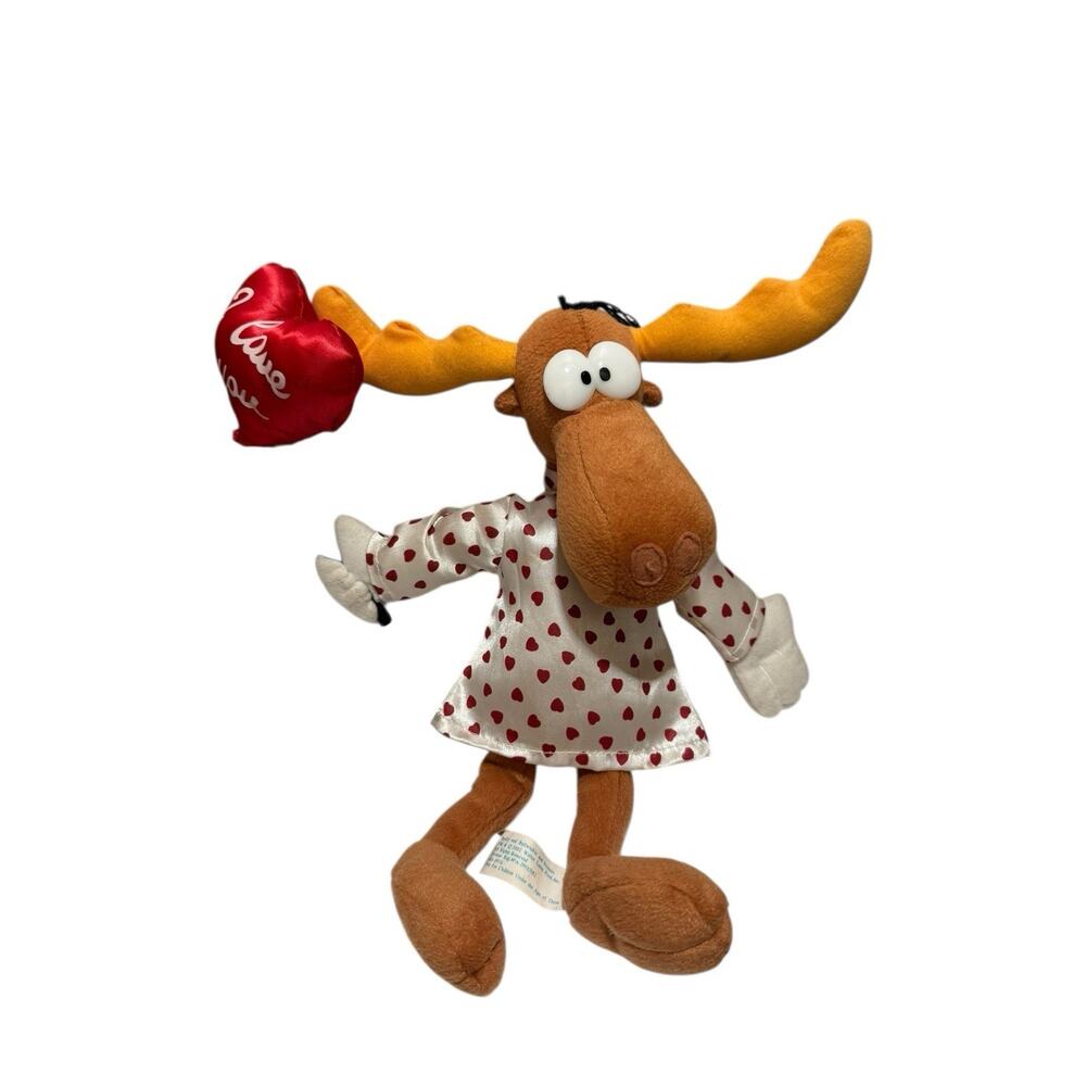 Toy Factory Vintage 2002 Rocky & Bullwinkle Valentines Stuffed Plush 12”